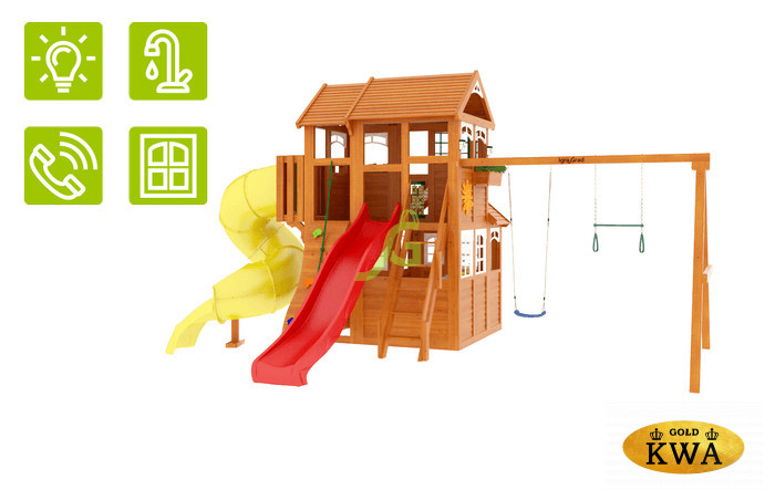 Детская площадка для дачи Клубный домик 3 с трубой Luxe