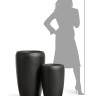 Кашпо TREEZ Effectory Black Stone Высокий округлый конус Антрацит в-68 см, д-43 см