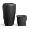 Кашпо TREEZ Effectory Black Stone Высокий округлый конус Антрацит в-68 см, д-43 см