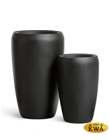 Кашпо TREEZ Effectory Black Stone Высокий округлый конус Антрацит в-68 см, д-43 см