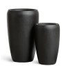 Кашпо TREEZ Effectory Black Stone Высокий округлый конус Антрацит в-68 см, д-43 см