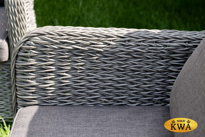 "Гляссе" диван трехместный из искусственного ротанга (гиацинт), цвет графит