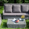 "Гляссе" диван трехместный из искусственного ротанга (гиацинт), цвет графит