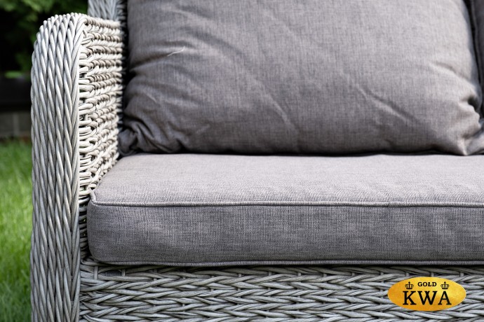 "Гляссе" диван трехместный из искусственного ротанга (гиацинт), цвет графит