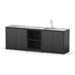 Уличная кухня Lounge C-106S, 2.4 м, черный/серый каспий