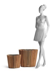 Кашпо TREEZ Effectory Rail Конус тёмное дерево в-33, д-37 см