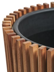 Кашпо TREEZ Effectory Rail Конус тёмное дерево в-33, д-37 см