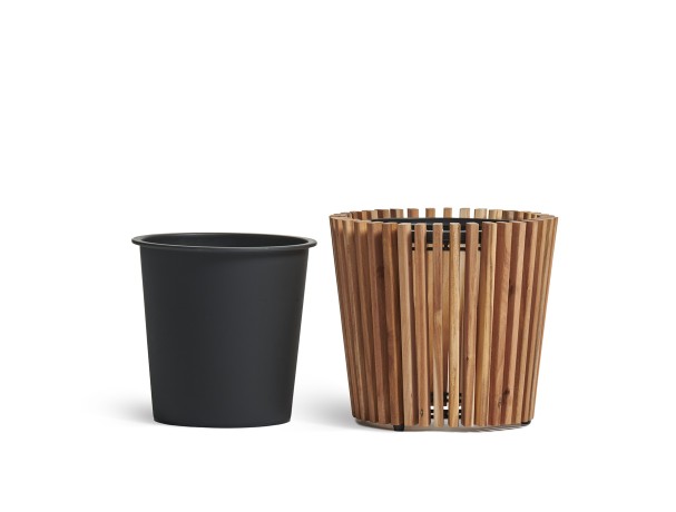 Кашпо TREEZ Effectory Rail Конус тёмное дерево в-33, д-37 см