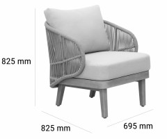 Кресло лаунж плетеное с подушками