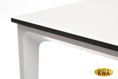 "Малага" обеденный стол из HPL 90х90см, цвет молочный, каркас белый