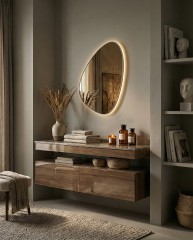 Sten S LED Gold Зеркало в раме с подсветкой