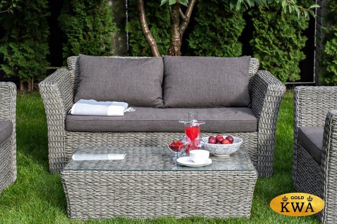 "Капучино" журнальный столик из искусственного ротанга (гиацинт), цвет графит