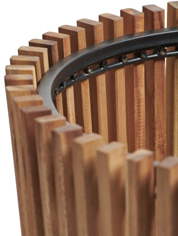 Кашпо TREEZ Effectory Rail Конус тёмное дерево в-45, д-52 см