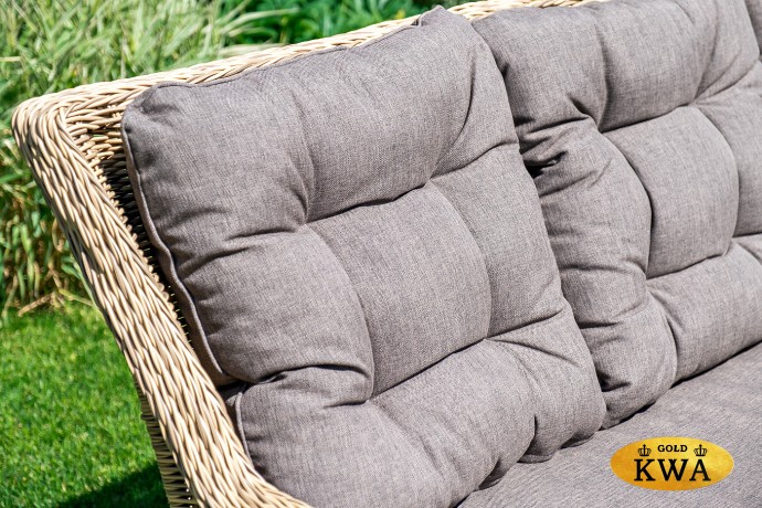 "Базелла" обеденная группа из искусственного ротанга, цвет соломенный