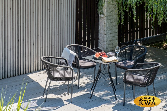 "Конте" интерьерный стол из HPL 63x63см, цвет "серый гранит"