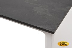 "Малага" обеденный стол из HPL 90х90см, цвет "серый гранит", каркас белый