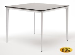 "Малага" обеденный стол из HPL 90х90см, цвет "серый гранит", каркас белый