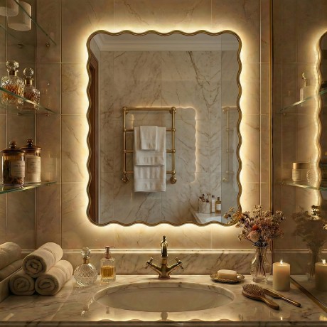 Fancy LED Gold Зеркало в раме с подсветкой