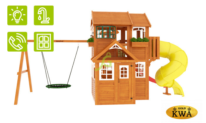 Детская площадка для дачи Клубный домик Макси с трубой Luxe