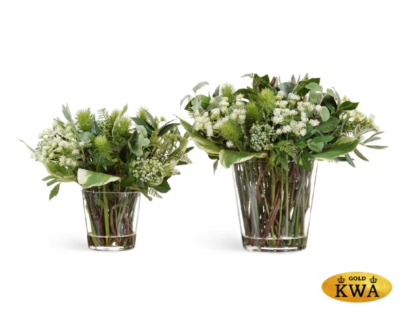 Композиция "Green Lifestyle" в- 34, д-35 см в стеклянной вазе с водой 1/1