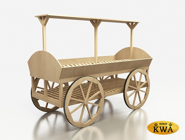 Развал для овощей и фруктов островной, удлиненный в виде телеги