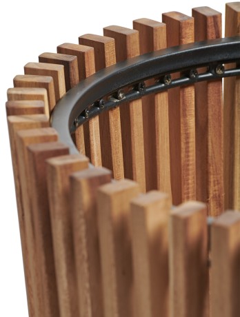 Кашпо TREEZ Effectory Rail Высокий конус тёмное дерево д-31, в-48 см