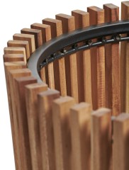 Кашпо TREEZ Effectory Rail Высокий конус тёмное дерево д-31, в-48 см