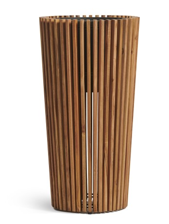 Кашпо TREEZ Effectory Rail Высокий конус тёмное дерево д-31, в-48 см