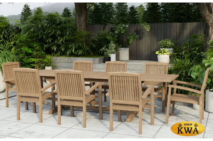 Neapel-Lerum 8 Комплект обеденной мебели натуральный, тик