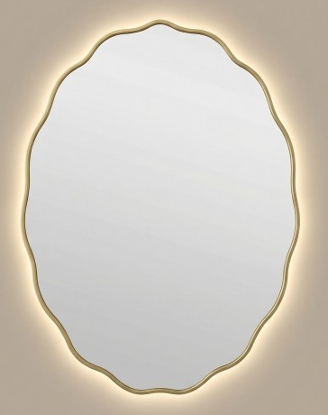 Fancy Oval LED Gold Зеркало в раме с подсветкой