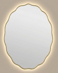 Fancy Oval LED Gold Зеркало в раме с подсветкой