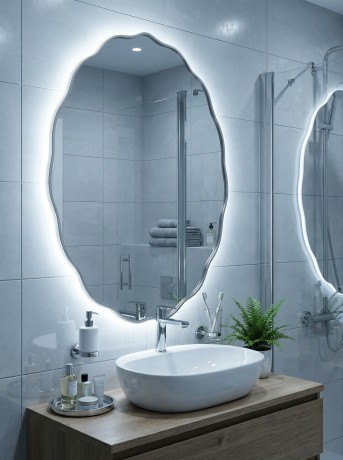 Fancy Oval LED Gold Зеркало в раме с подсветкой