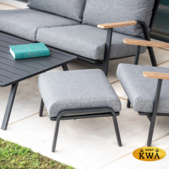 Malmo Пуф антрацит/светло-серый, алюминий/олефин