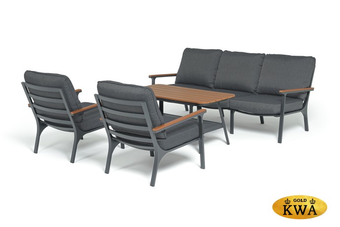 "Крокус" лаунж-зона 5-местная из алюминия, цвет темно-серый