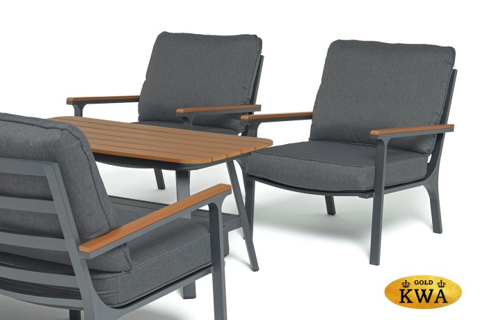 "Крокус" лаунж-зона 5-местная из алюминия, цвет темно-серый