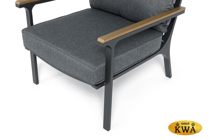 "Крокус" лаунж-зона 5-местная из алюминия, цвет темно-серый