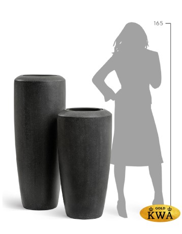 Кашпо TREEZ Effectory Quartz Высокий конус Design Чёрный кварц д-46, в-90 см