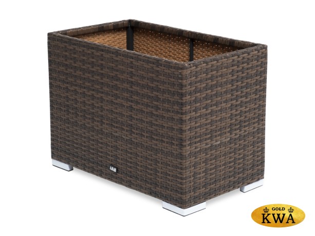 "Лунго" кашпо для цветов большое плетеное из искусственного ротанга, цвет коричневый