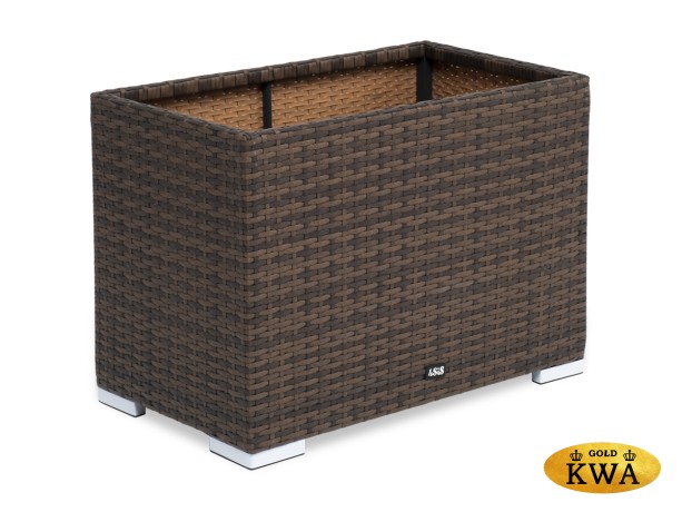 "Лунго" кашпо для цветов большое плетеное из искусственного ротанга, цвет коричневый