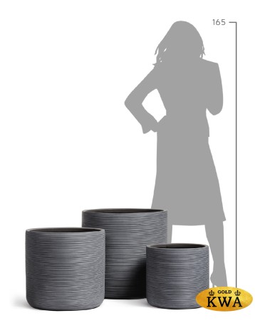 Кашпо TREEZ ERGO TreeLine Цилиндр Дымчато-серый бетон в-41, д-42 см