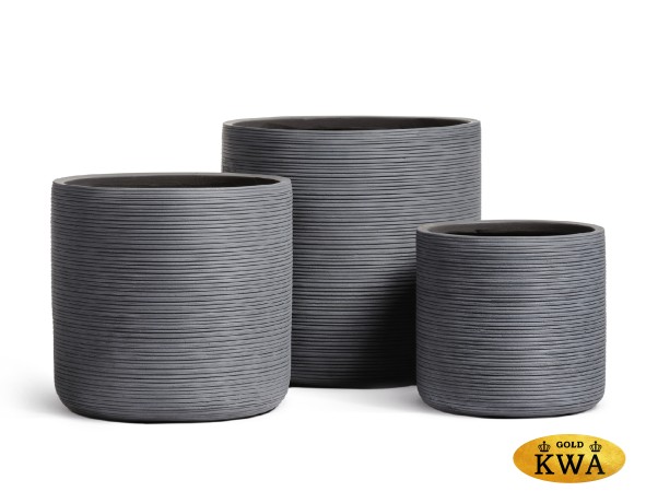 Кашпо TREEZ ERGO TreeLine Цилиндр Дымчато-серый бетон в-41, д-42 см