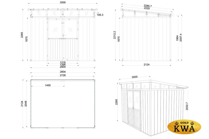 Сарай-хозблок из ДПК Defender 9х7 (5.95 кв.м)
