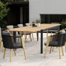 Nora-Avesta Комплект обеденной мебели натуральный/черный, тик/алюминий/веревка