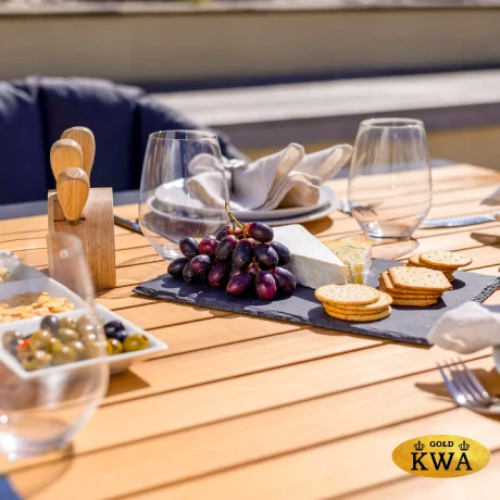 Nora-Avesta Комплект обеденной мебели натуральный/черный, тик/алюминий/веревка