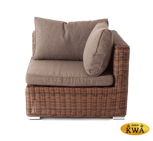 "Лунго" модуль диванный угловой с подушками, цвет коричневый