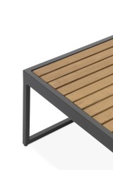 Amal Стол кофейный антрацит/натуральный, алюминий/тик