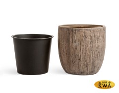 Кашпо TREEZ Effectory Wood Округлый конус Светлый дуб д-40 см, в-39 см