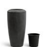Кашпо TREEZ Effectory Quartz Высокий конус Design Чёрный кварц д-46, в-117 см