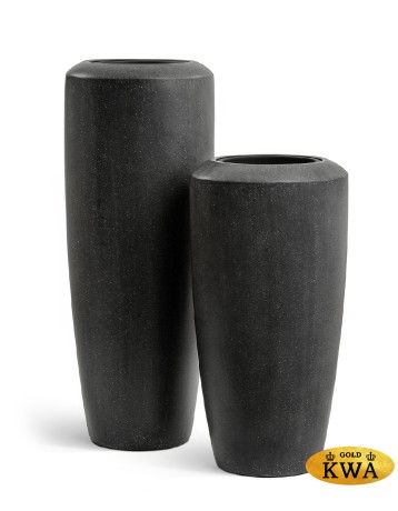 Кашпо TREEZ Effectory Quartz Высокий конус Design Чёрный кварц д-46, в-117 см