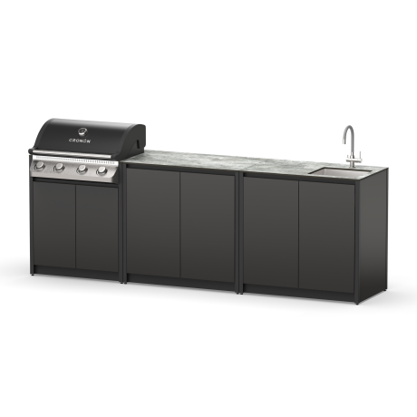 Уличная кухня с грилем Lounge C-108SG, 2.6 м, черный/серый каспий